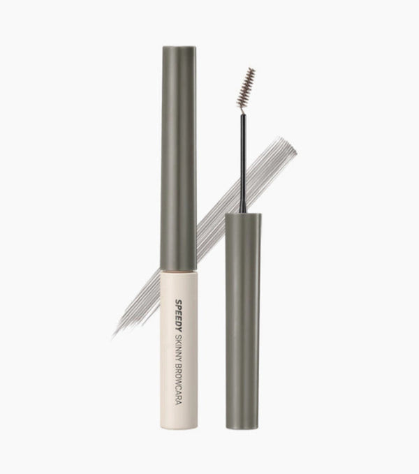 PERIPERA Speedy Skinny Brow Mascara 3g – Máscara de Cejas con Color y Polvo Fino Difuminador