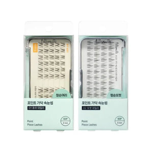 FILLIMILLI No-Glue Point Lashes 03 Triple I (9mm) (36 piezas) - Pestañas Postizas