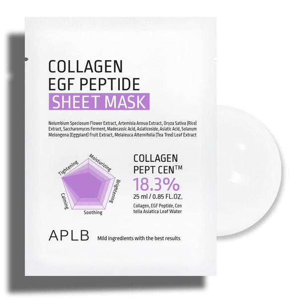 APLB Mascarilla Facial Collagen Peptide Sheet Mask 25 ml Mascarilla De Tela Coreana con Colágeno Hidrolizado