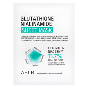 APLB Mascarilla Facial Glutation Niacinamida 25ml Centella Asiática 13,5 %