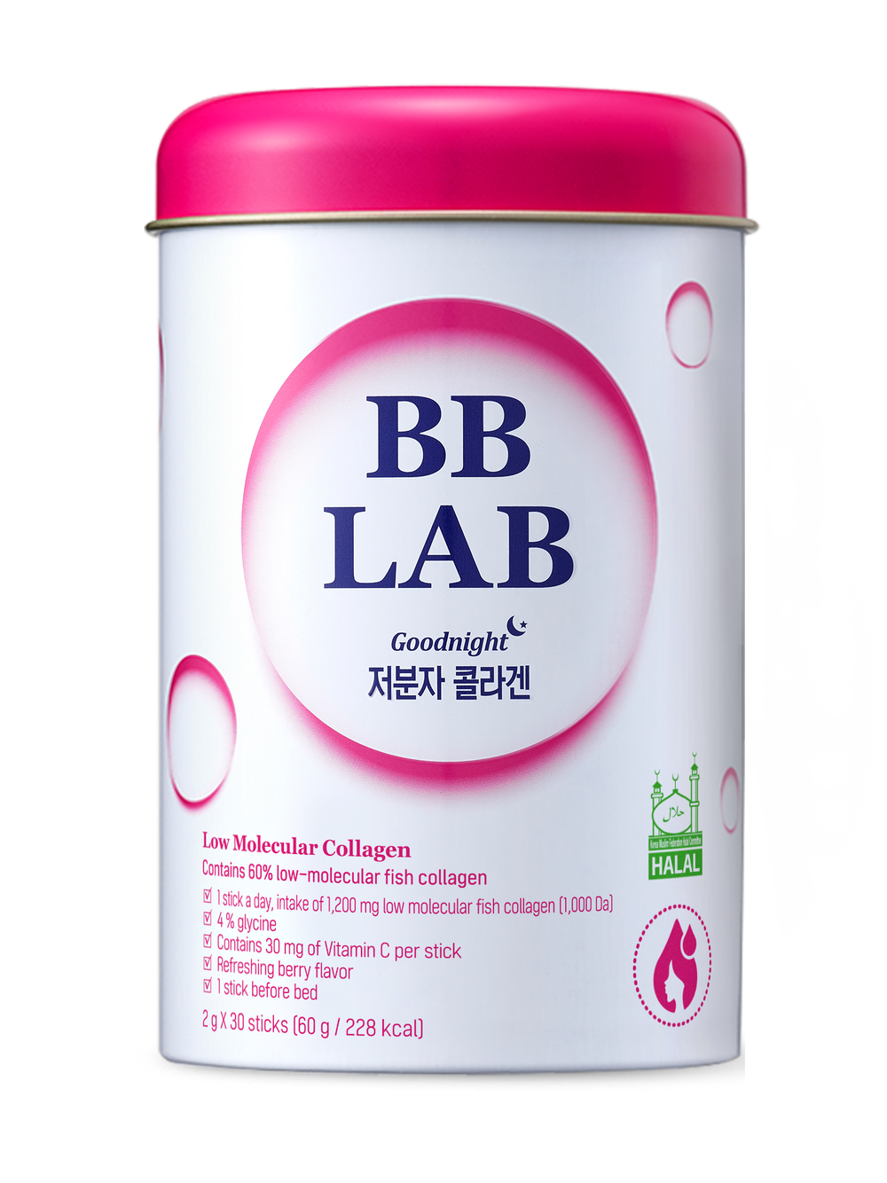 Bb Lab Goodnight Low Molecular Collagen Halal Colageno x30