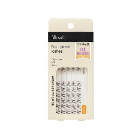 FILLIMILLI Point Piece Lashes 01 Pure Daily (9mm) (60 piezas) - Pestañas Postizas