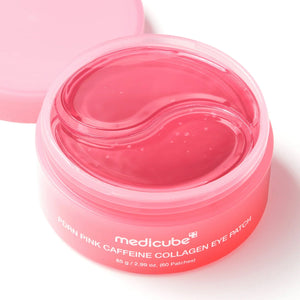 MEDICUBE PDRN Pink Caffeine Collagen Eye Patch - Parches de Hidrogel Para Contorno de Ojos 60 Unidades