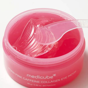 MEDICUBE PDRN Pink Caffeine Collagen Eye Patch - Parches de Hidrogel Para Contorno de Ojos 60 Unidades