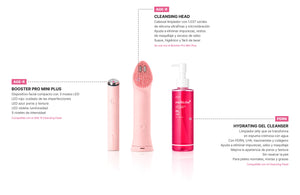 MEDICUBE SET Age-R Booster Pro Mini Plus Pink – Dispositivo + Cabezal Limpiador + Gel Limpiador PDRN