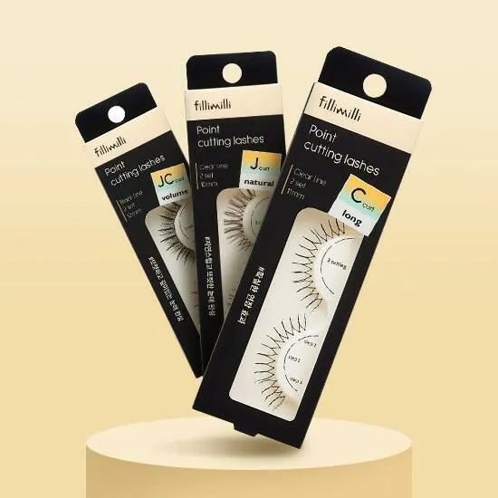 FILLIMILLI Point Cutting Lashes 02 Natural J Curl (10mm) - Pestañas Postizas