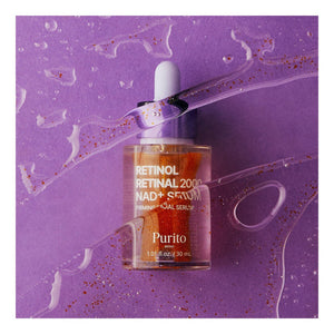 Purito Seoul Retinol Retinal 2000 NAD+ Serum 30 ml, frasco sobre la textura del serum