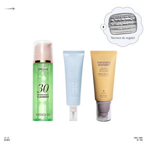 Set 1 para Pieles Grasas: limpiador Menokin 30 Seconds, crema Dr. Althea Aqua Marine y protector Haruharu Wonder