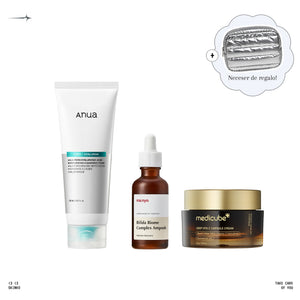 Set 1 Pieles Maduras: limpiador Anua PDRN, ampolla Manyo Bifida Biome y crema Medicube Deep Vita C