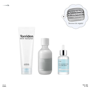 Set 1 Pieles Sensibles y Secas: espuma Torriden Dive-In, tónico Celimax Dual Barrier y sérum IUNIK Beta Glucan