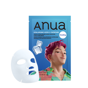 ANUA | 8 Hyaluronic Acid Catechin Cool Slim Mask 1u | Mascarilla Facial Hidratante y Refrescante con Ácido Hialurónico y Catequinas
